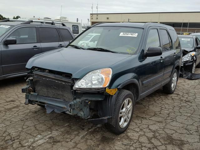 JHLRD78474C021429 - 2004 HONDA CR-V LX GREEN photo 2