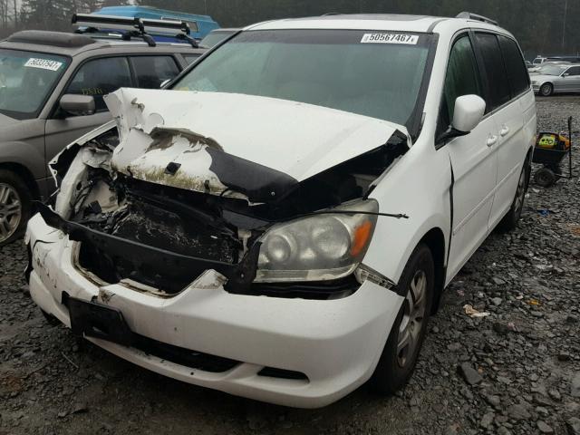 5FNRL38625B099907 - 2005 HONDA ODYSSEY EX WHITE photo 2