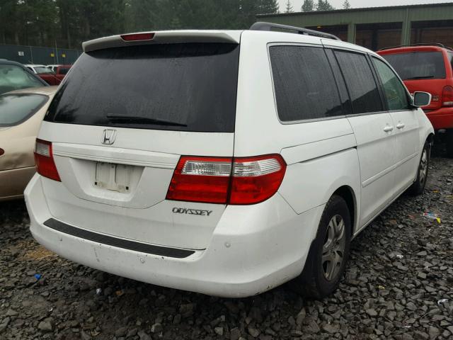 5FNRL38625B099907 - 2005 HONDA ODYSSEY EX WHITE photo 4