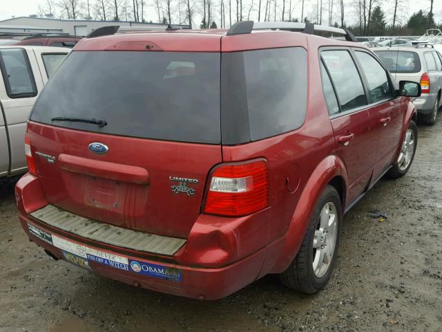 1FMDK06117GA07774 - 2007 FORD FREESTYLE RED photo 4