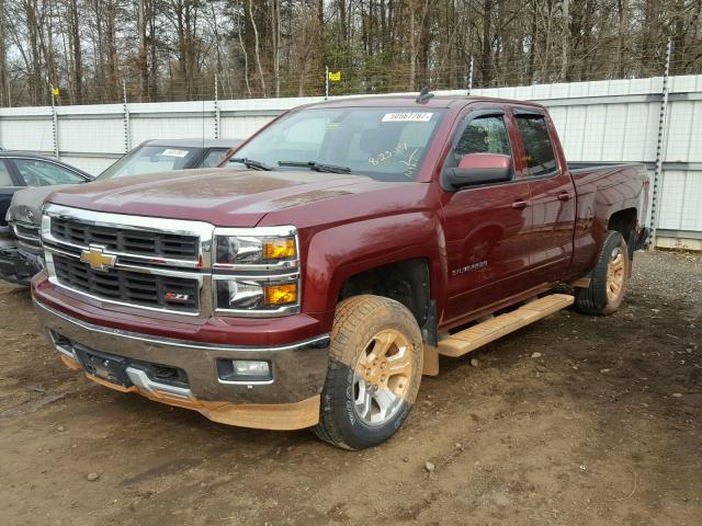 1GCVKRECXFZ348190 - 2015 CHEVROLET SILVERADO MAROON photo 2