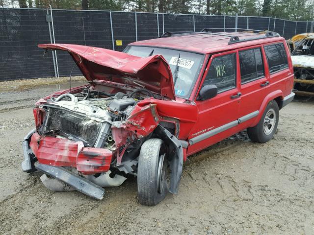 1J4FF48S8YL128190 - 2000 JEEP CHEROKEE S RED photo 2