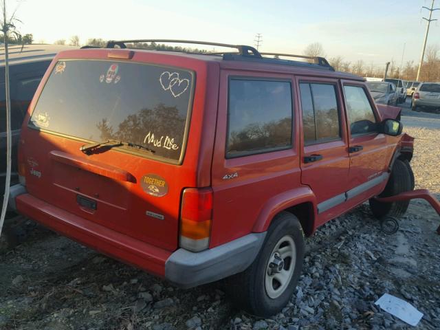 1J4FF48S8YL128190 - 2000 JEEP CHEROKEE S RED photo 4