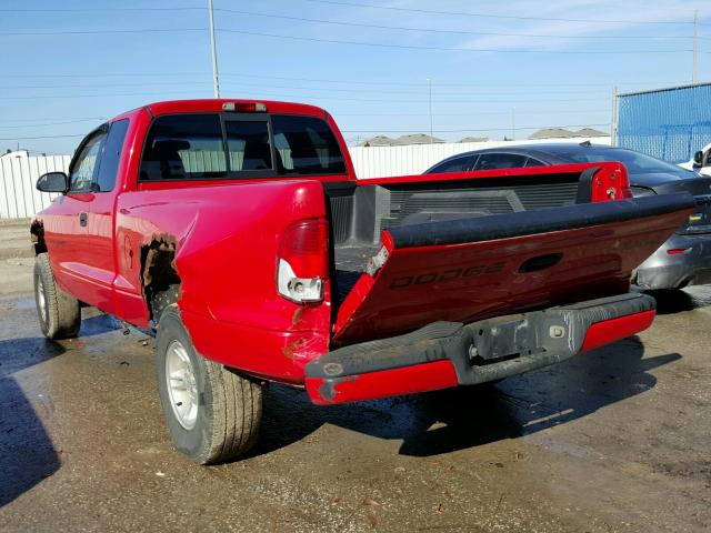 1B7GG22N7YS650992 - 2000 DODGE DAKOTA RED photo 3