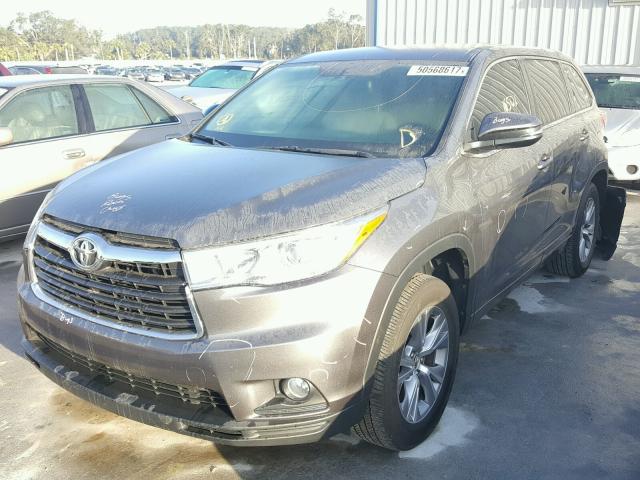 5TDZKRFH5GS167786 - 2016 TOYOTA HIGHLANDER CHARCOAL photo 2