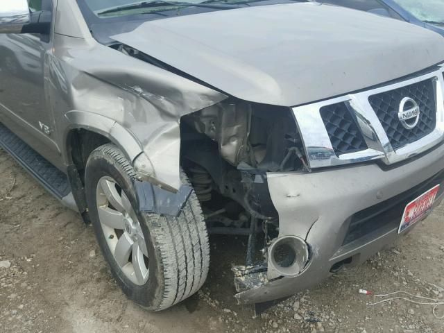 5N1BA08D68N627602 - 2008 NISSAN ARMADA SE BROWN photo 9