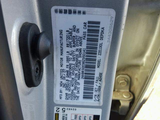 1NXBR32E98Z950141 - 2008 TOYOTA COROLLA CE SILVER photo 10