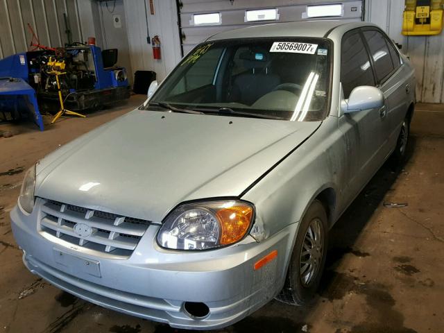 KMHCG45C75U617779 - 2005 HYUNDAI ACCENT GL BLUE photo 2