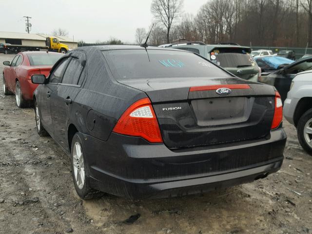 3FAHP0GA4AR287363 - 2010 FORD FUSION S BLACK photo 3