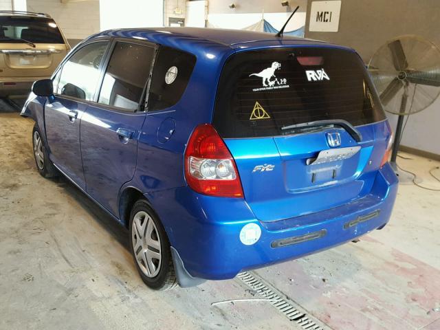 JHMGD38407S044878 - 2007 HONDA FIT BLUE photo 3