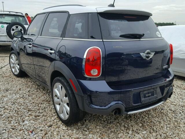 WMWZC3C58BWL79141 - 2011 MINI COOPER S C BLUE photo 3