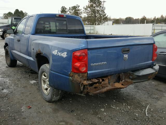 1D7HW22K65S331954 - 2005 DODGE DAKOTA ST BLUE photo 3