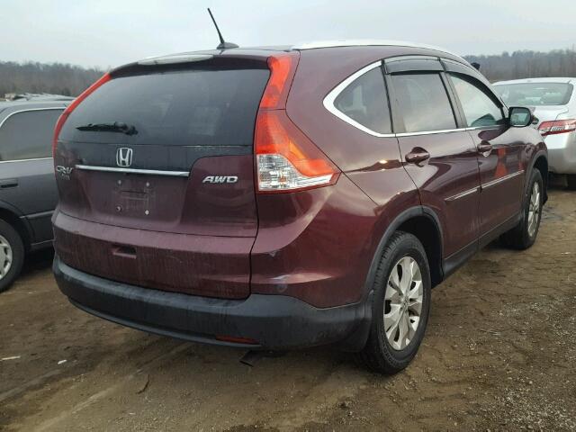 5J6RM4H76EL046050 - 2014 HONDA CR-V EXL BURGUNDY photo 4