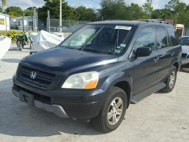 2HKYF18524H574146 - 2004 HONDA PILOT EXL BLACK photo 2