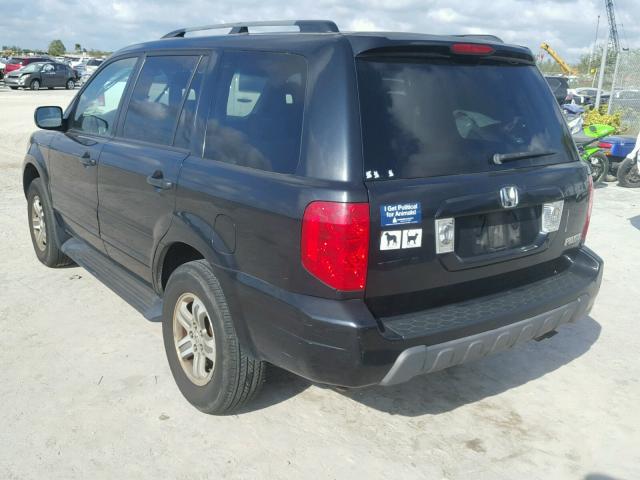 2HKYF18524H574146 - 2004 HONDA PILOT EXL BLACK photo 3