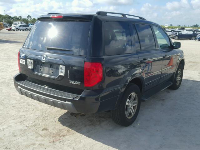 2HKYF18524H574146 - 2004 HONDA PILOT EXL BLACK photo 4