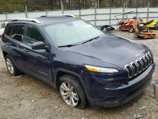 1C4PJLAB0FW720711 - 2015 JEEP CHEROKEE S BLUE photo 1