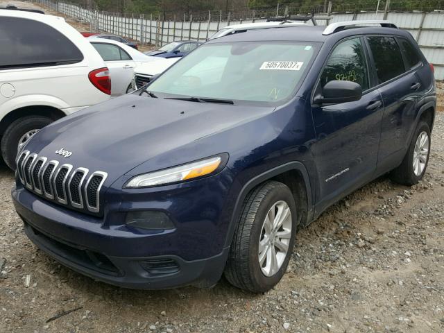 1C4PJLAB0FW720711 - 2015 JEEP CHEROKEE S BLUE photo 2