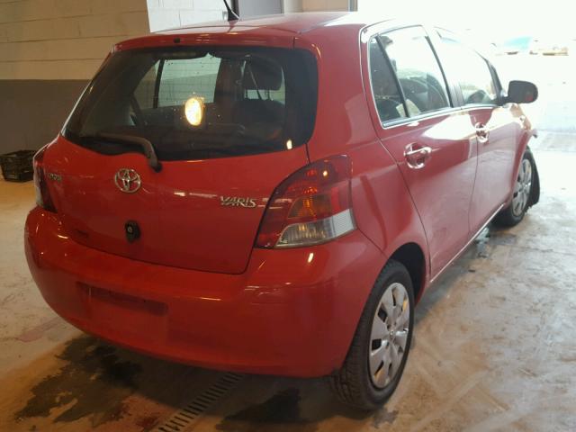 JTDKT4K32B5333417 - 2011 TOYOTA YARIS RED photo 4