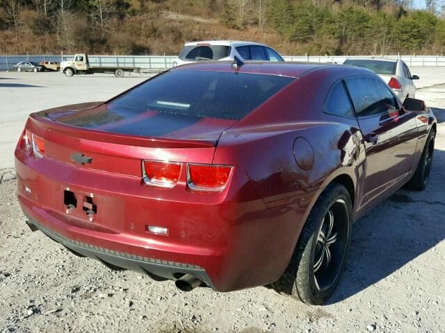 2G1FC1EV1A9228018 - 2010 CHEVROLET CAMARO LT MAROON photo 4