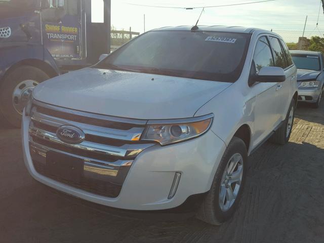 2FMDK3JCXEBB60586 - 2014 FORD EDGE SEL WHITE photo 2