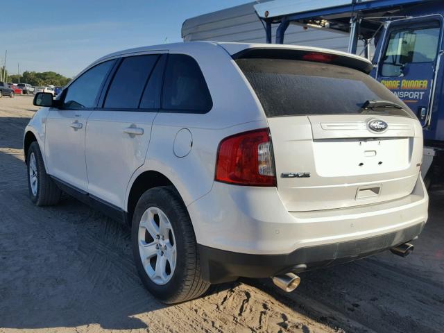 2FMDK3JCXEBB60586 - 2014 FORD EDGE SEL WHITE photo 3