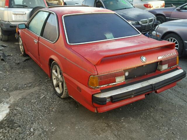 WBAEC7401H0607808 - 1987 BMW 635 CSI RED photo 3