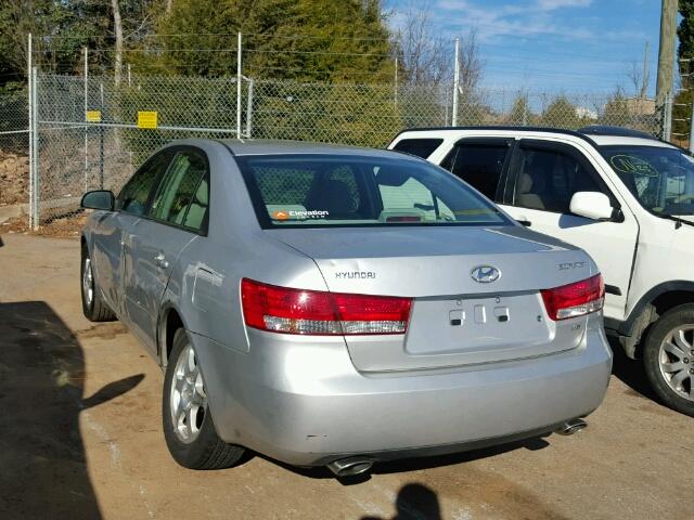 5NPEU46F76H049172 - 2006 HYUNDAI SONATA GLS SILVER photo 3