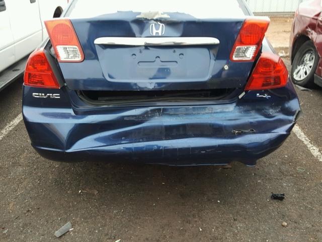 2HGES16553H581943 - 2003 HONDA CIVIC LX BLUE photo 9