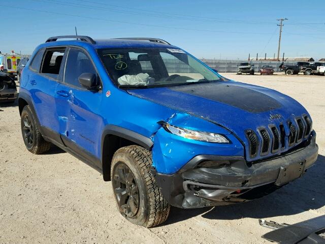 1C4PJMBBXJD522114 - 2018 JEEP CHEROKEE T BLUE photo 1