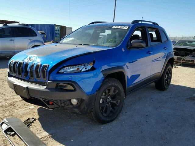 1C4PJMBBXJD522114 - 2018 JEEP CHEROKEE T BLUE photo 2