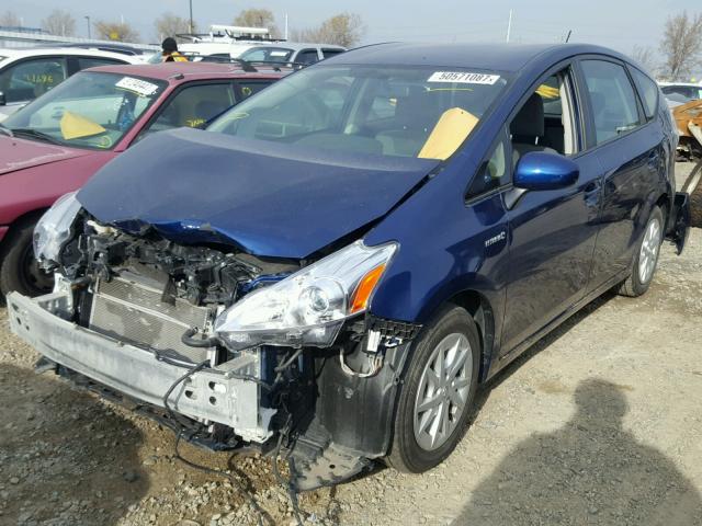 JTDZN3EU8EJ010802 - 2014 TOYOTA PRIUS V BLUE photo 2