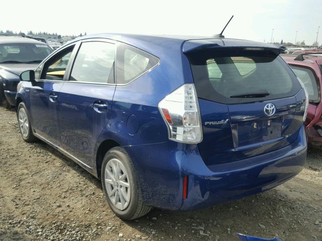 JTDZN3EU8EJ010802 - 2014 TOYOTA PRIUS V BLUE photo 3