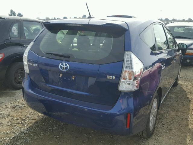 JTDZN3EU8EJ010802 - 2014 TOYOTA PRIUS V BLUE photo 4