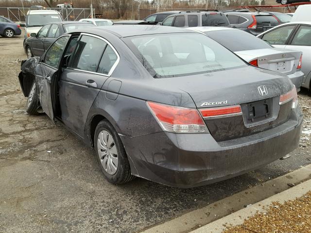 1HGCP2F36CA131360 - 2012 HONDA ACCORD LX GRAY photo 3