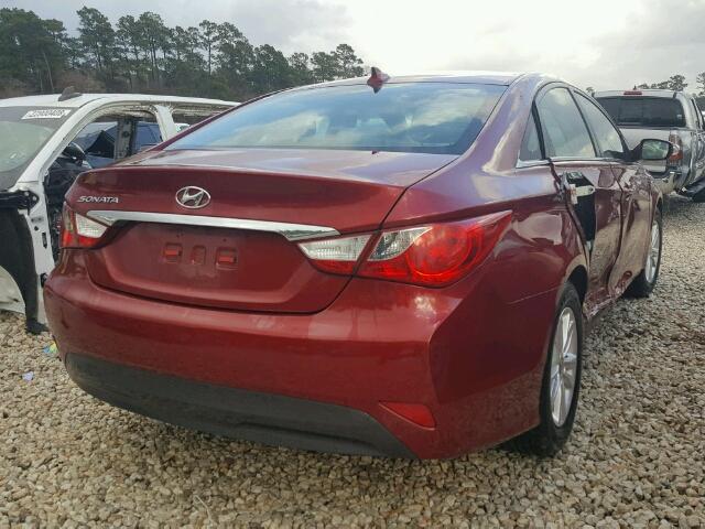 5NPEB4AC5EH874418 - 2014 HYUNDAI SONATA GLS MAROON photo 4