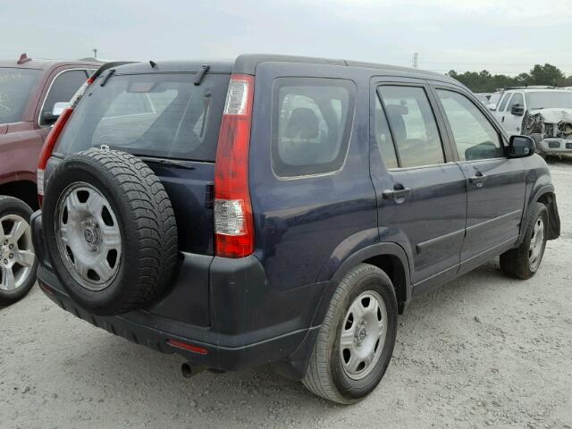 JHLRD78506C006590 - 2006 HONDA CR-V LX BLUE photo 4