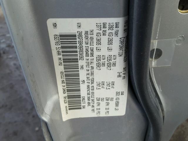 2A8GF68496R830362 - 2006 CHRYSLER PACIFICA T SILVER photo 10