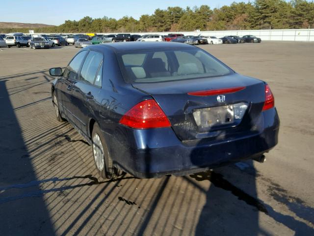 1HGCM56187A061407 - 2007 HONDA ACCORD VAL BLUE photo 3