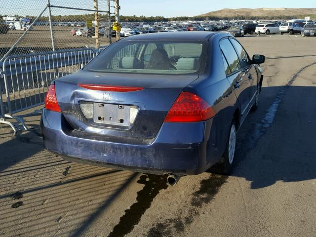 1HGCM56187A061407 - 2007 HONDA ACCORD VAL BLUE photo 4