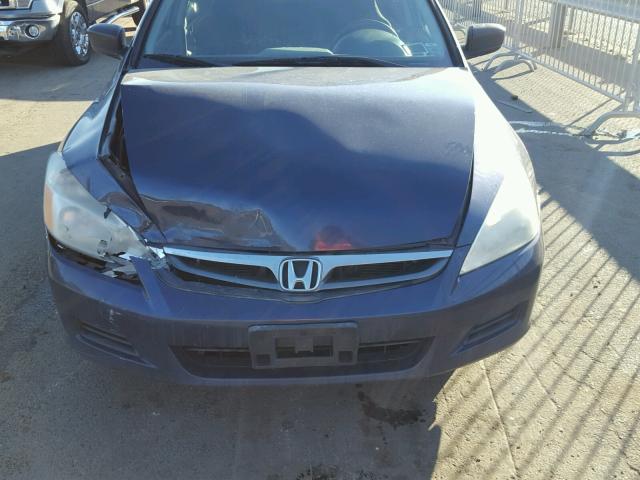 1HGCM56187A061407 - 2007 HONDA ACCORD VAL BLUE photo 7