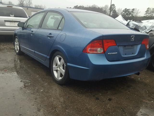 1HGFA16867L014022 - 2007 HONDA CIVIC EX BLUE photo 3