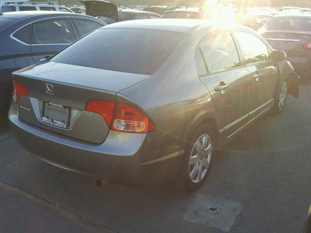 2HGFA16548H309673 - 2008 HONDA CIVIC LX GRAY photo 4