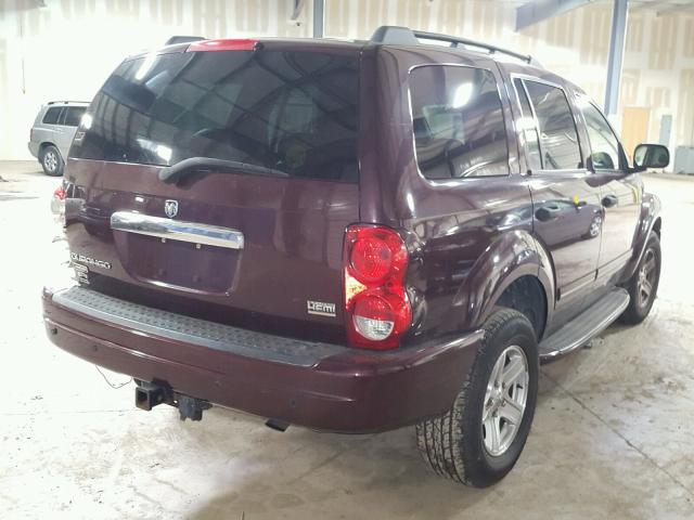 1D4HB58D34F241672 - 2004 DODGE DURANGO LI BURGUNDY photo 4