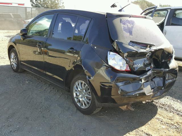 3N1BC13E57L449106 - 2007 NISSAN VERSA S BLACK photo 3