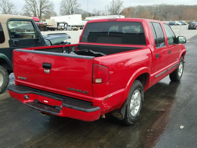 1GCDT13X24K141346 - 2004 CHEVROLET S TRUCK S1 RED photo 4