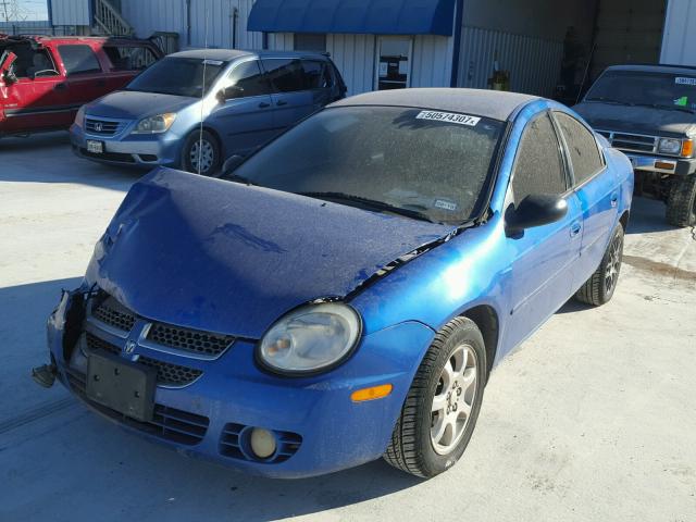 1B3ES56C55D144174 - 2005 DODGE NEON SXT BLUE photo 2