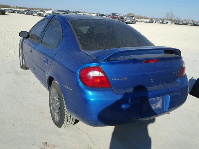 1B3ES56C55D144174 - 2005 DODGE NEON SXT BLUE photo 3