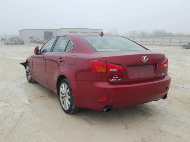 JTHCK262485021975 - 2008 LEXUS IS 250 RED photo 3