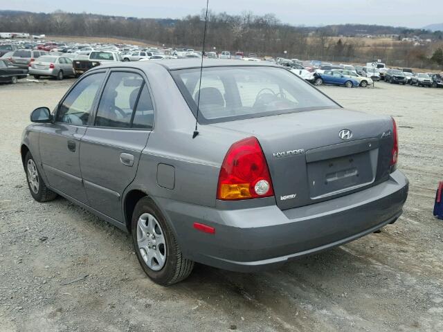 KMHCG45CX3U490443 - 2003 HYUNDAI ACCENT GRAY photo 3